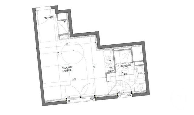 Studio à vendre - 1 pièce - 27.67 m2 - RENNES - 35 - BRETAGNE - Century 21 Reine Immobilier