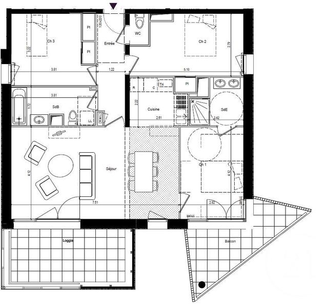 Appartement T4 à vendre - 4 pièces - 90.56 m2 - RENNES - 35 - BRETAGNE - Century 21 Reine Immobilier