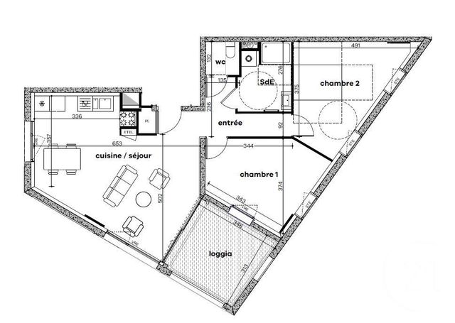 Appartement T3 à vendre - 3 pièces - 70.35 m2 - RENNES - 35 - BRETAGNE - Century 21 Reine Immobilier