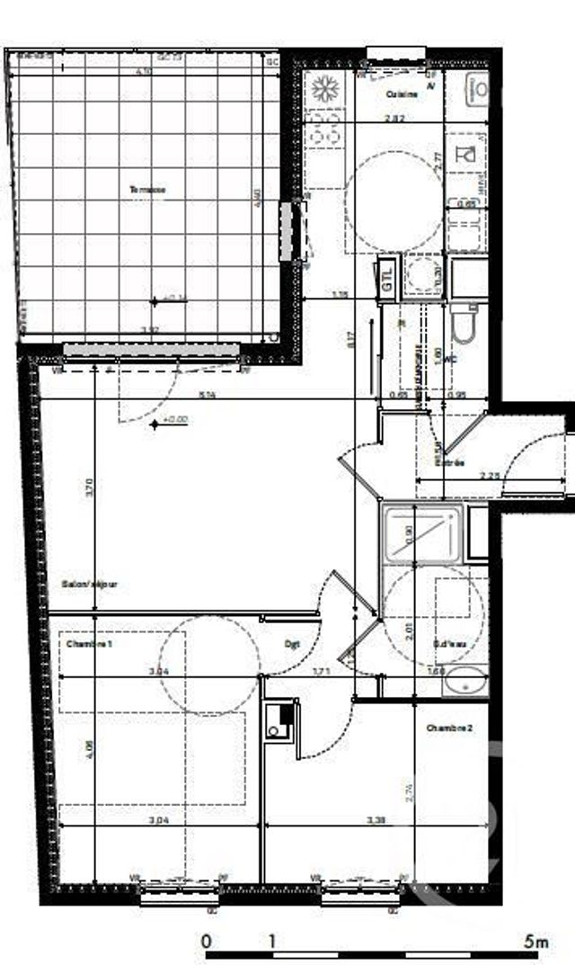 Appartement T2 à vendre - 2 pièces - 40.15 m2 - RENNES - 35 - BRETAGNE - Century 21 Reine Immobilier
