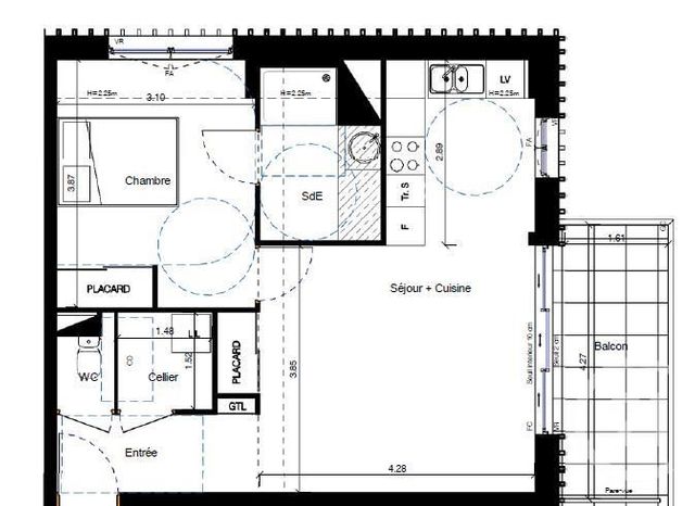 Appartement T2 à vendre - 2 pièces - 47.68 m2 - RENNES - 35 - BRETAGNE - Century 21 Reine Immobilier