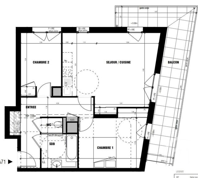 appartement à vendre - 3 pièces - 64.5 m2 - RENNES - 35 - BRETAGNE - Century 21 Reine Immobilier
