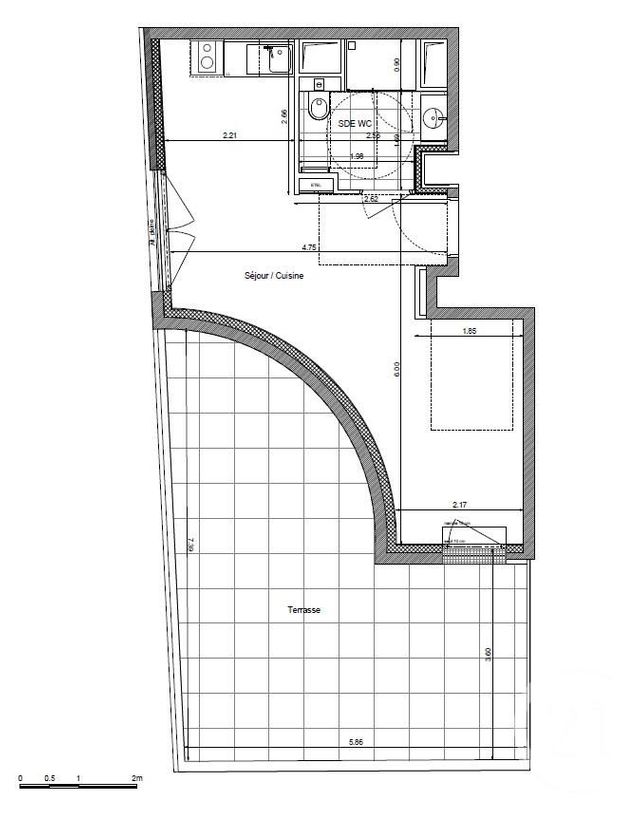 Studio à vendre - 1 pièce - 31.91 m2 - RENNES - 35 - BRETAGNE - Century 21 Reine Immobilier