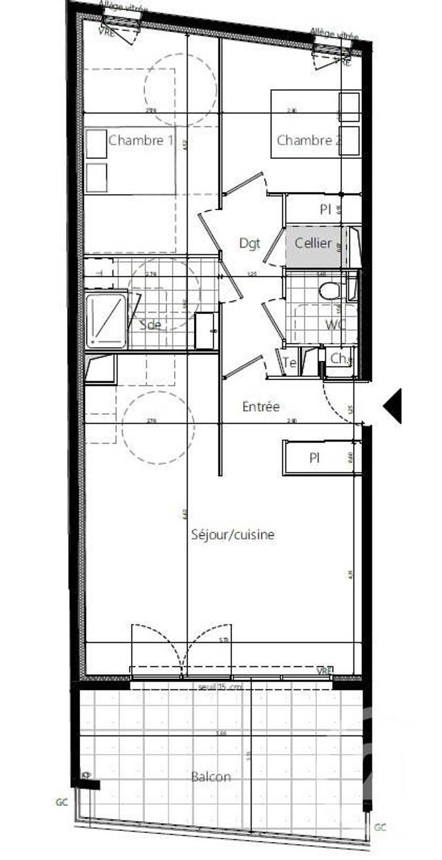 Appartement T3 à vendre - 3 pièces - 72.12 m2 - RENNES - 35 - BRETAGNE - Century 21 Reine Immobilier