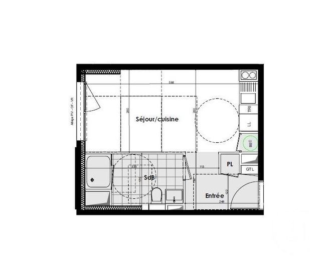 Studio à vendre - 1 pièce - 25.94 m2 - RENNES - 35 - BRETAGNE - Century 21 Reine Immobilier
