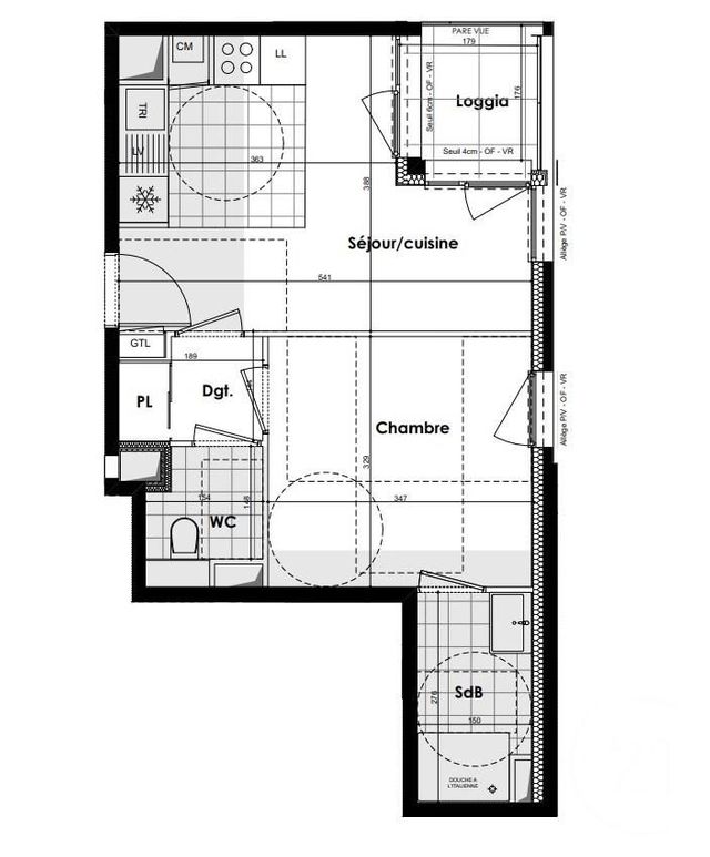 Appartement T2 à vendre - 2 pièces - 37.02 m2 - RENNES - 35 - BRETAGNE - Century 21 Reine Immobilier