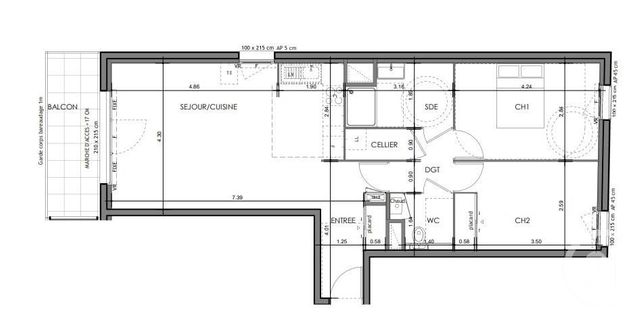 Appartement T3 à vendre - 3 pièces - 69.69 m2 - RENNES - 35 - BRETAGNE - Century 21 Reine Immobilier