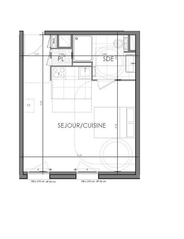 Studio à vendre - 1 pièce - 31.03 m2 - RENNES - 35 - BRETAGNE - Century 21 Reine Immobilier