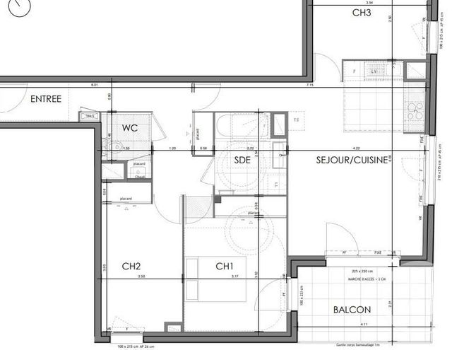 Appartement T4 à vendre - 4 pièces - 78.44 m2 - RENNES - 35 - BRETAGNE - Century 21 Reine Immobilier