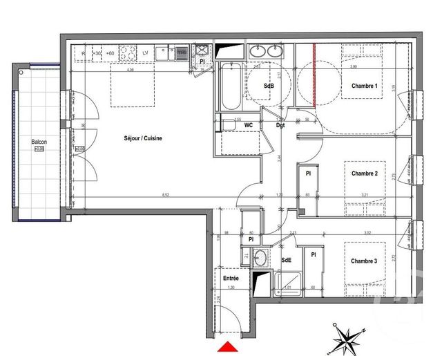 Appartement T4 à vendre - 4 pièces - 84.62 m2 - BRUZ - 35 - BRETAGNE - Century 21 Reine Immobilier