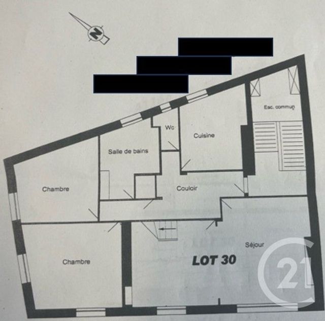 Appartement T5 à vendre - 5 pièces - 111.02 m2 - RENNES - 35 - BRETAGNE - Century 21 Reine Immobilier